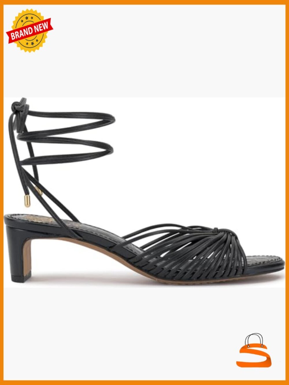 Strappy Kitten Heel Ankle Wrap Sandals Lace Up - Picture 6 of 7